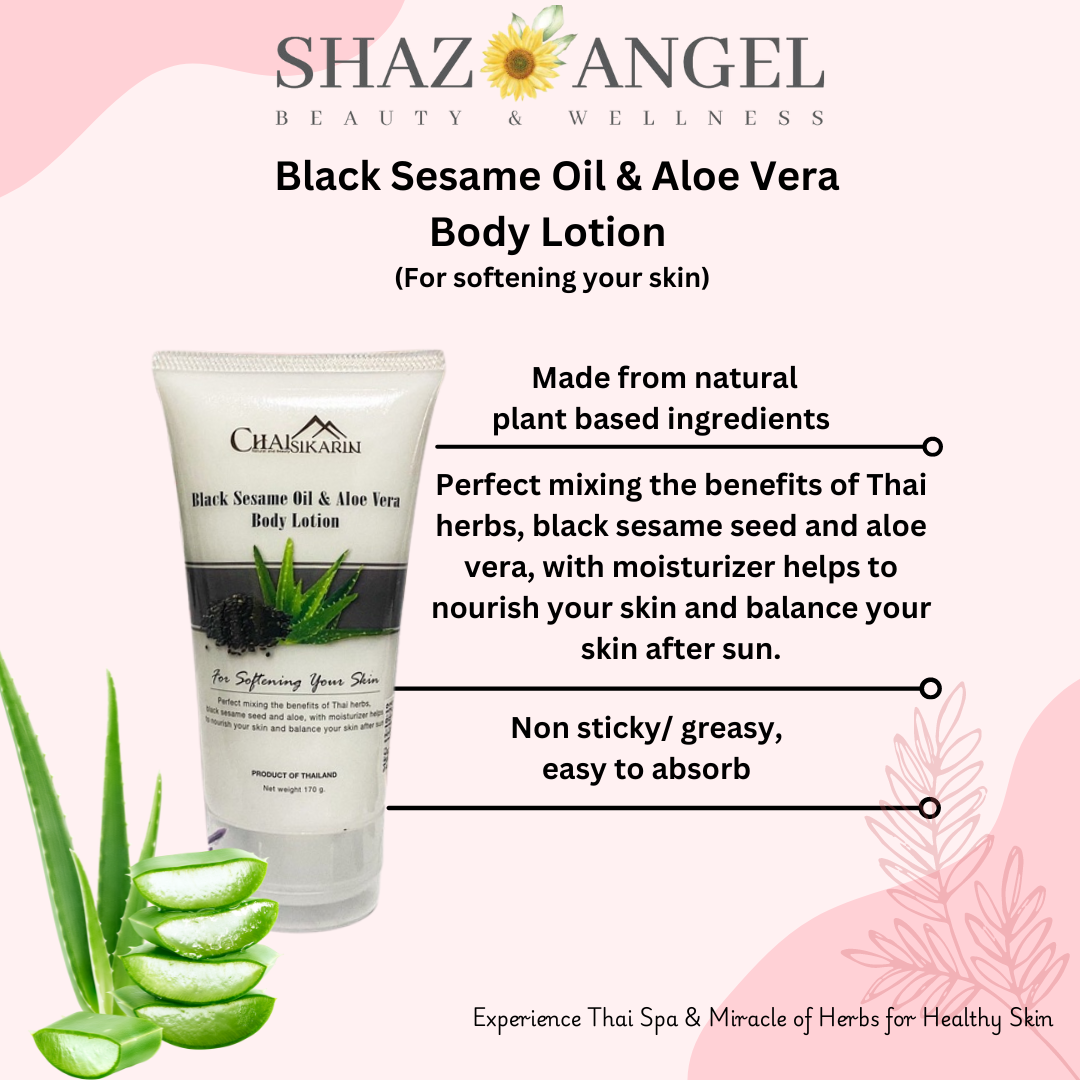 Black Sesame Oil & Aloe Vera Body Lotion (For softening your skin)